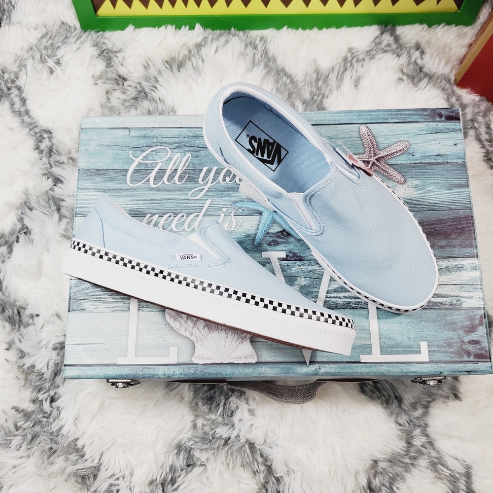 Vans Check Foxing Cool Blue Classic Slip on (CL) - Picture 5 of 14
